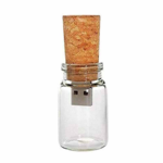 glass bottle with cork usb stick