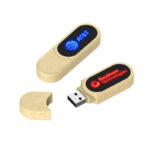 Round Wood Led USB Flash Drive