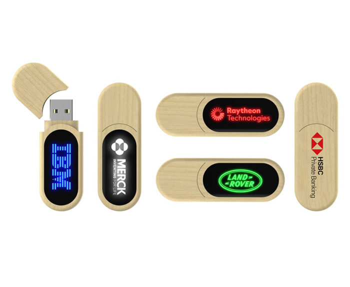 Round Wood Led USB Flash Drive China Manufacturers