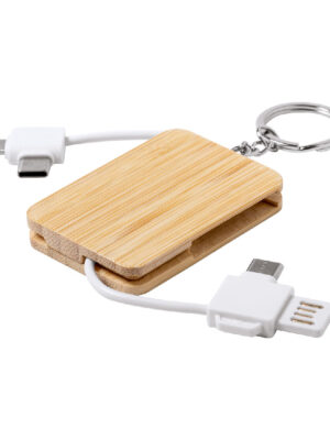 Wood Keyring Charger Cable