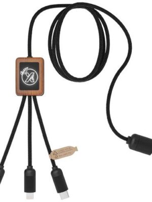 Bamboo Charging cable rpet With led logo