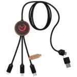 Bamboo Charging cable rpet with 5 conectors