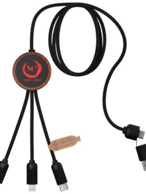 Bamboo Charging cable rpet with 5 conectors