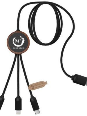 Bamboo Charging cable rpet with led logo