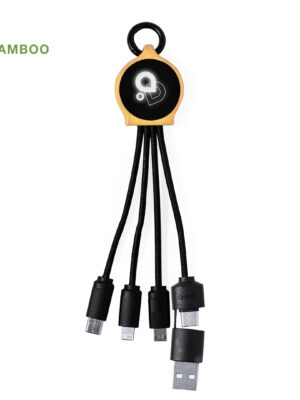 Bamboo charging cable circle led