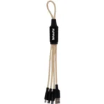 light up logo metallic-loopcable black gold