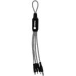 light up logo metallic-loopcable black silver
