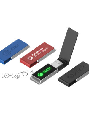 Leather light up usb flash drive