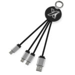 Metal and rubber Led custom charging cable