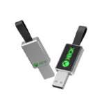 USb Flash drive Metal Led With Leather Keyring