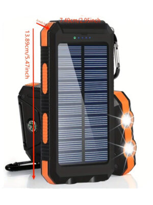 Solar Power Bank 20000 with led lights