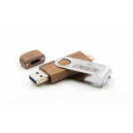 Dual Wooden Twister USB Flash Drive black wooden